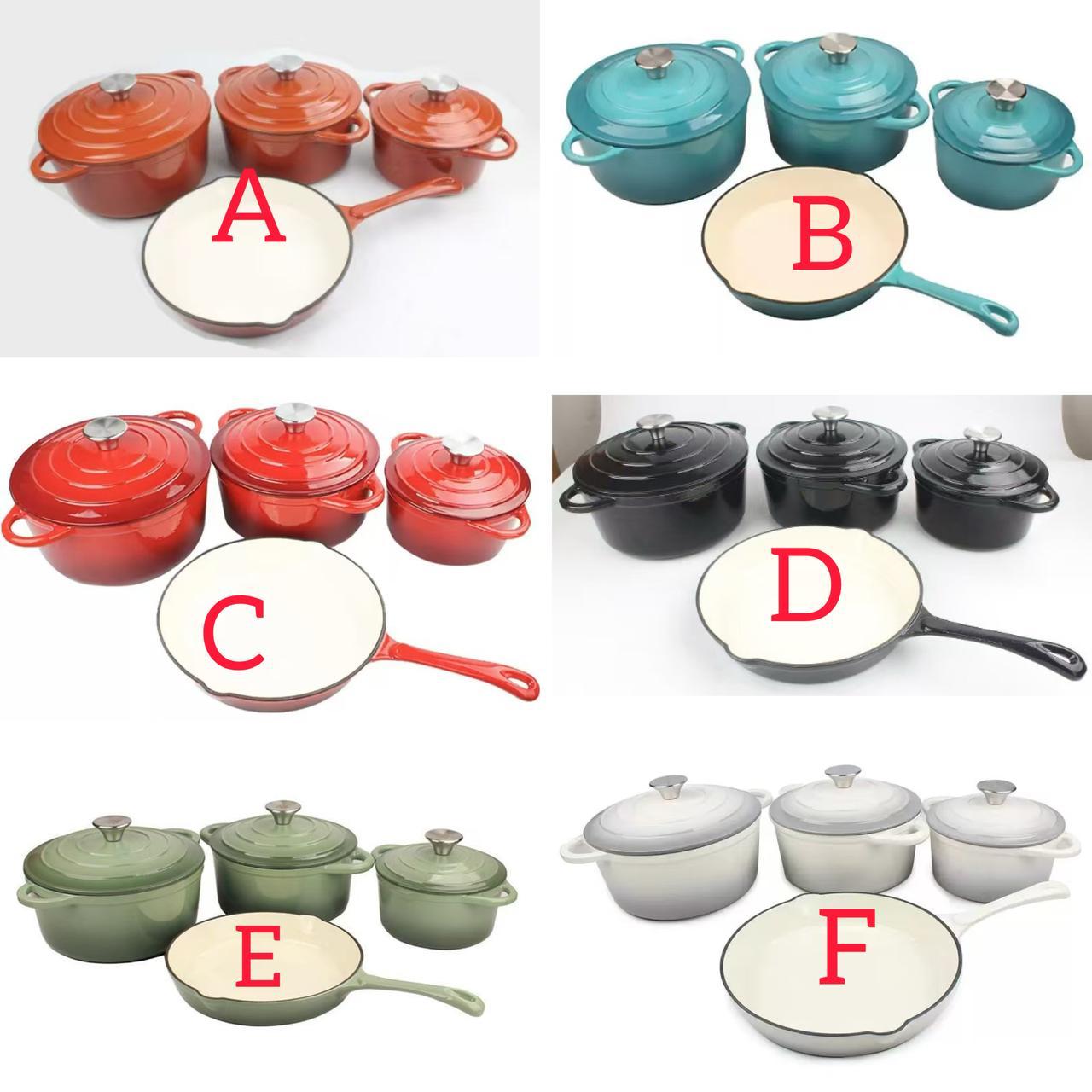 7pc Enamel Cast Iron